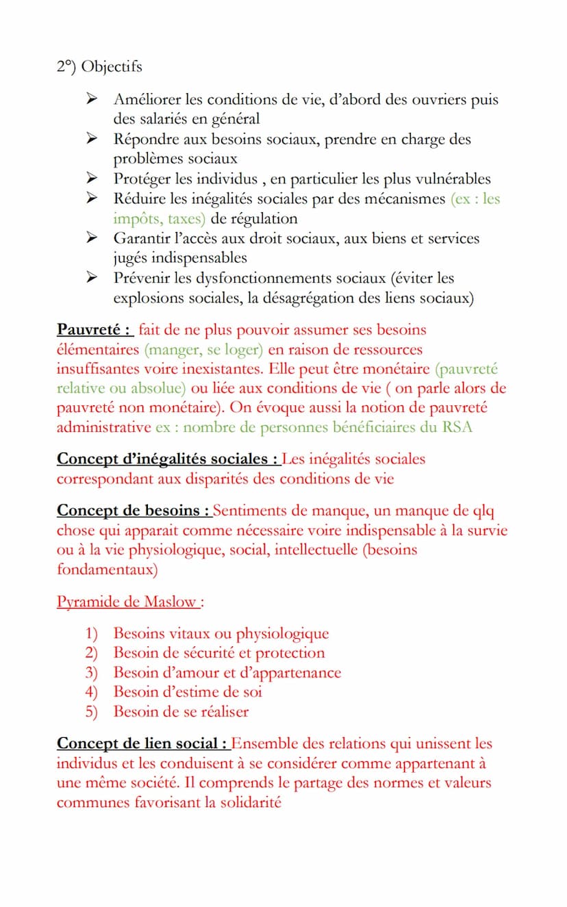 STSS
Chapitre 6: Politique sociales : Une action sociale en
direction des usagers
I/politiques sociales et principes de solidarité
A. Défini