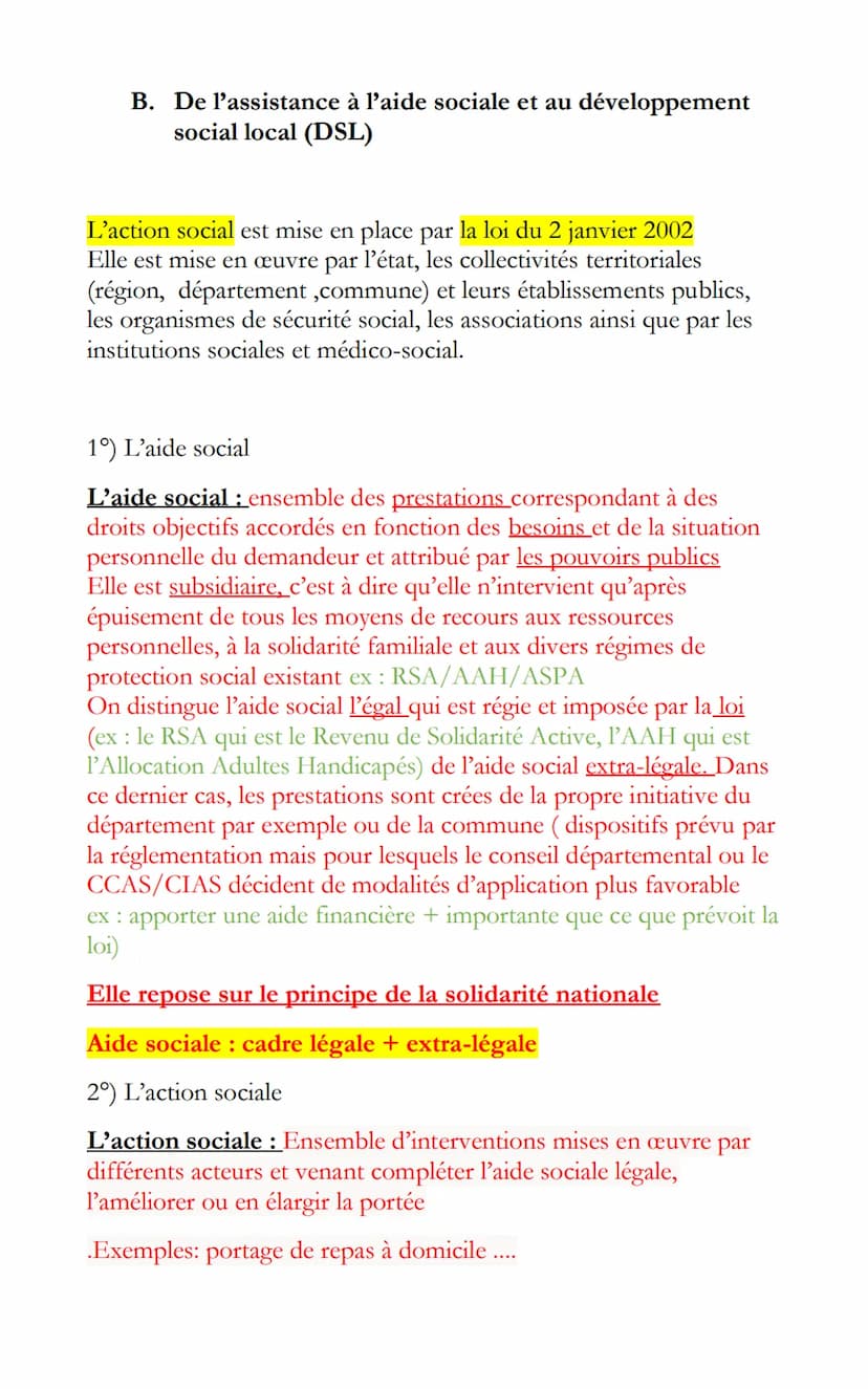 STSS
Chapitre 6: Politique sociales : Une action sociale en
direction des usagers
I/politiques sociales et principes de solidarité
A. Défini