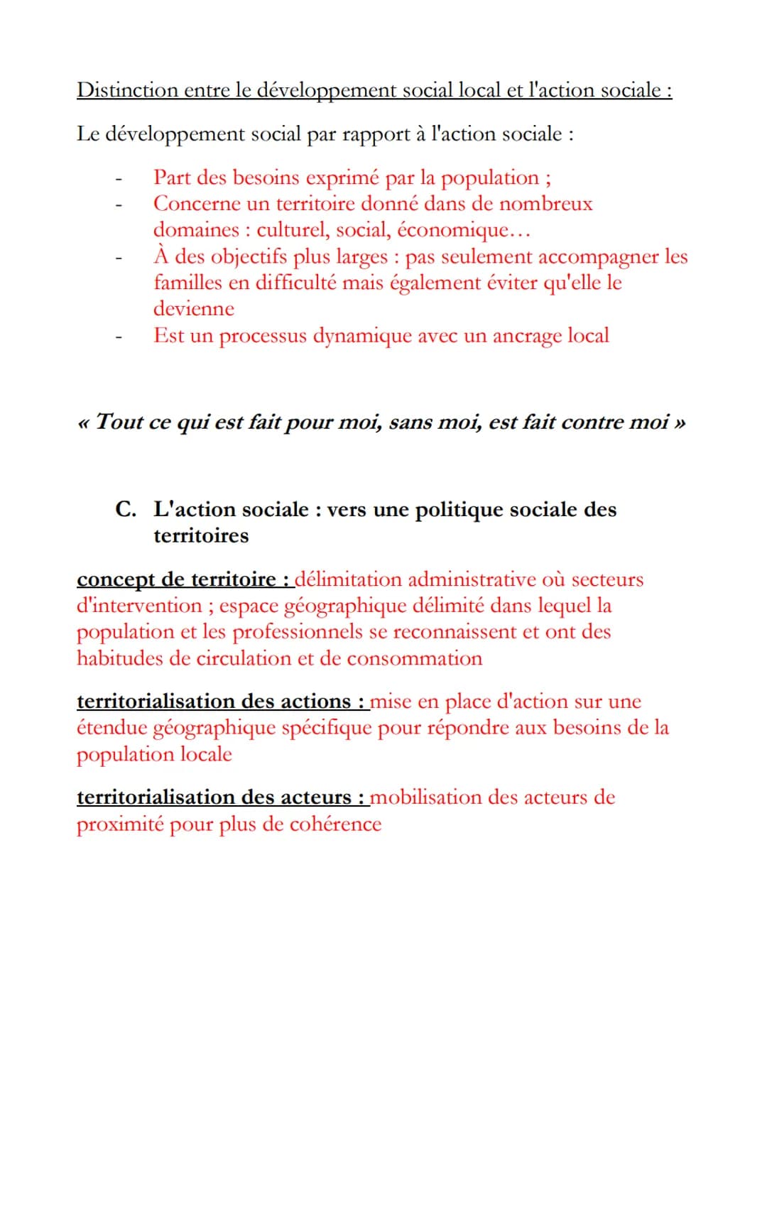 STSS
Chapitre 6: Politique sociales : Une action sociale en
direction des usagers
I/politiques sociales et principes de solidarité
A. Défini