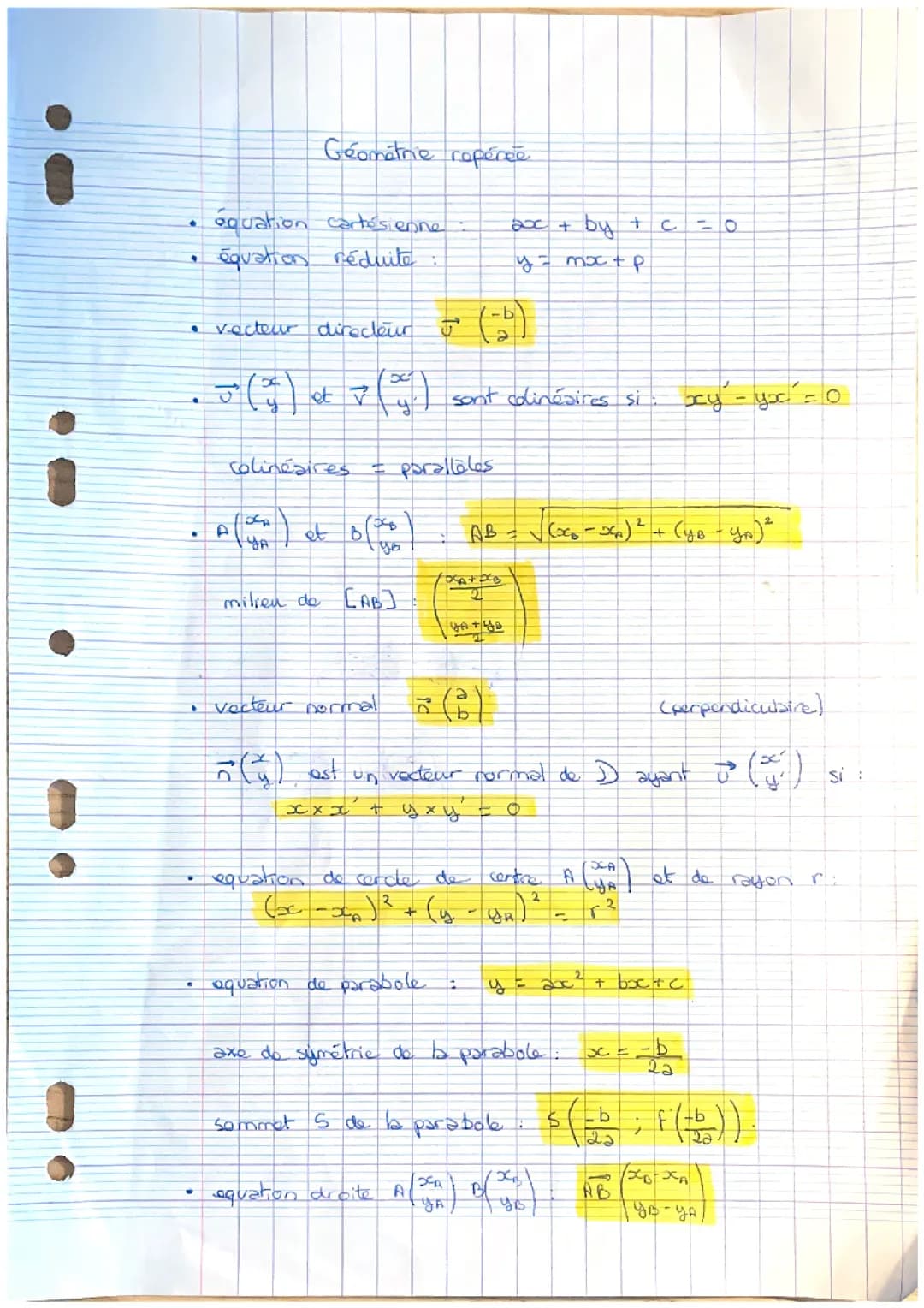 Fiche Géométrie répétée première 