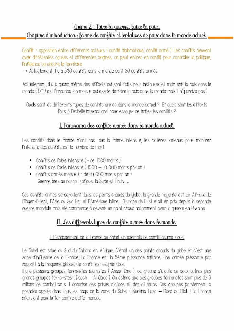 Know Chapitre d'introduction : formes de conflits et tentatives de paix dans le monde actuel.  thumbnail