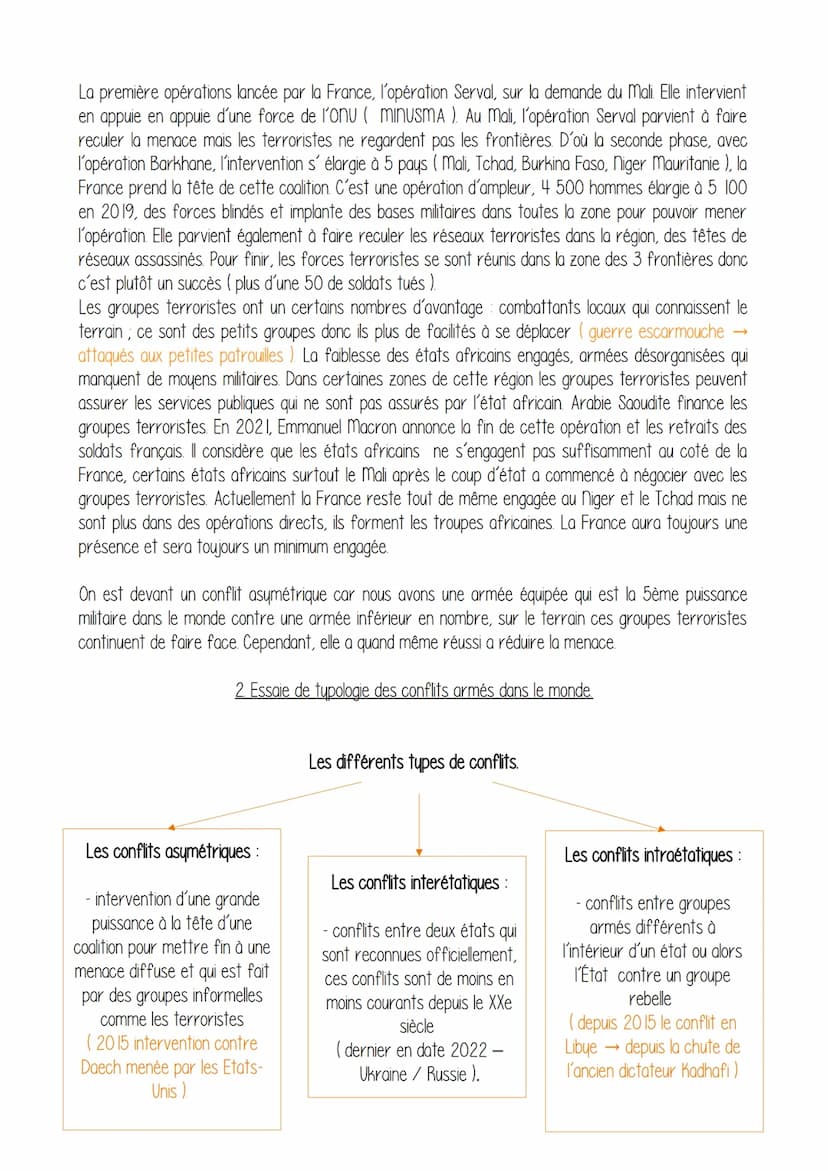 Thème 2: Faire la guerre, faire la paix.
Chapitre d'introduction : forme de conflits et tentatives de paix dans le monde actuel.
Conflit = o