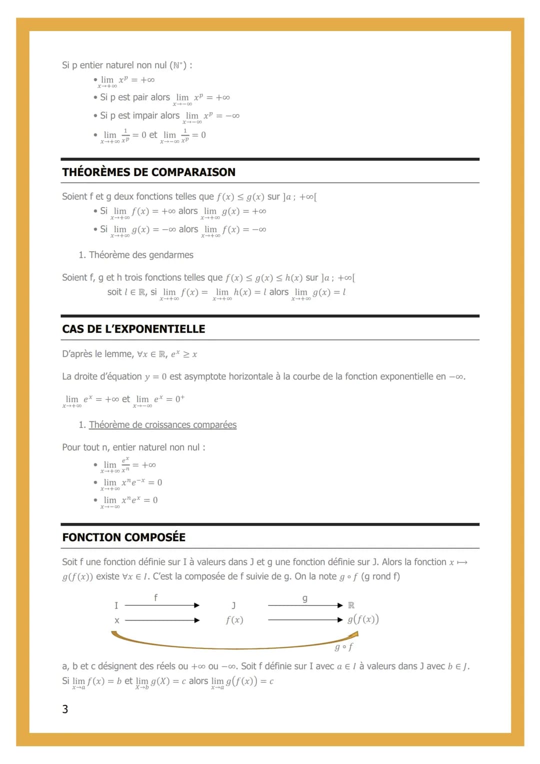 5- LIMITES DE
FONCTIONS
LIMITES EN +∞ ET -co
1. Limite infinie
f a pour limite +∞ (resp. -∞) lorsque x tends vers +∞o si pour tout réel A do
