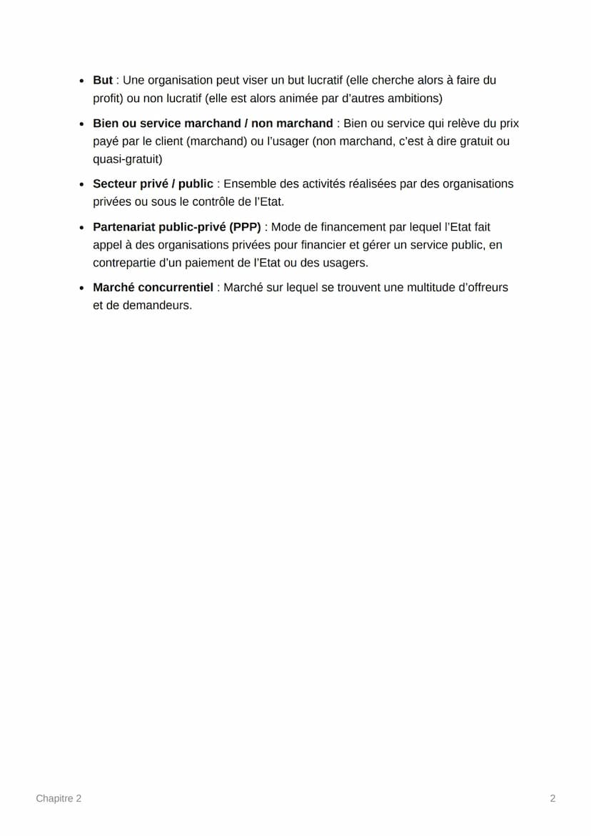 Chapitre 2
Comment appréhender la diversité des organisations
?
1. Quels sont les buts et les finalités des différentes
organisations ?
Entr
