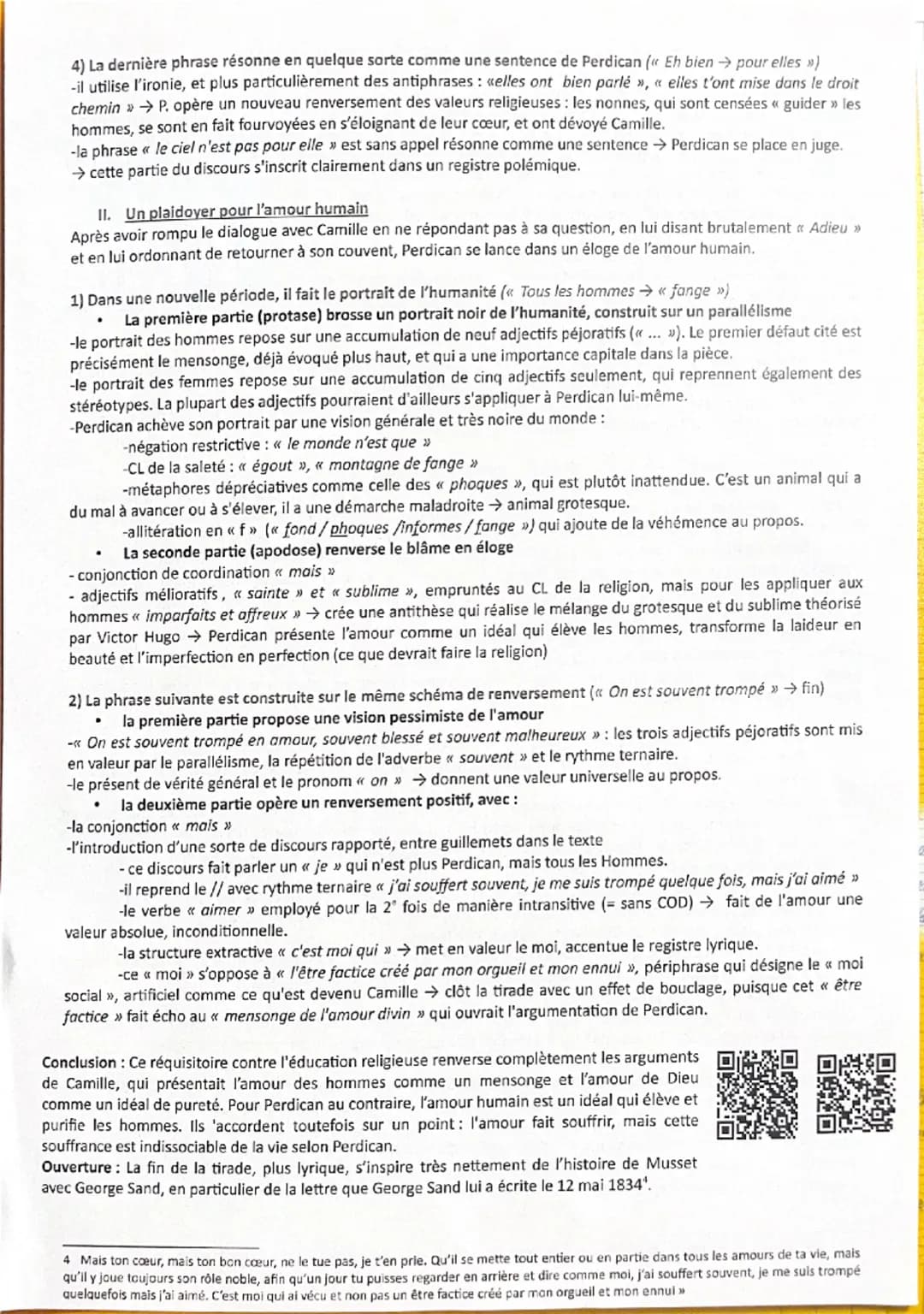 Texte bac 1: la vision de l'amour de Perdican (acte II, scène 5)
[Le jour de l'oral, bien respecter les 4P de l'introduction]
L'extrait à co