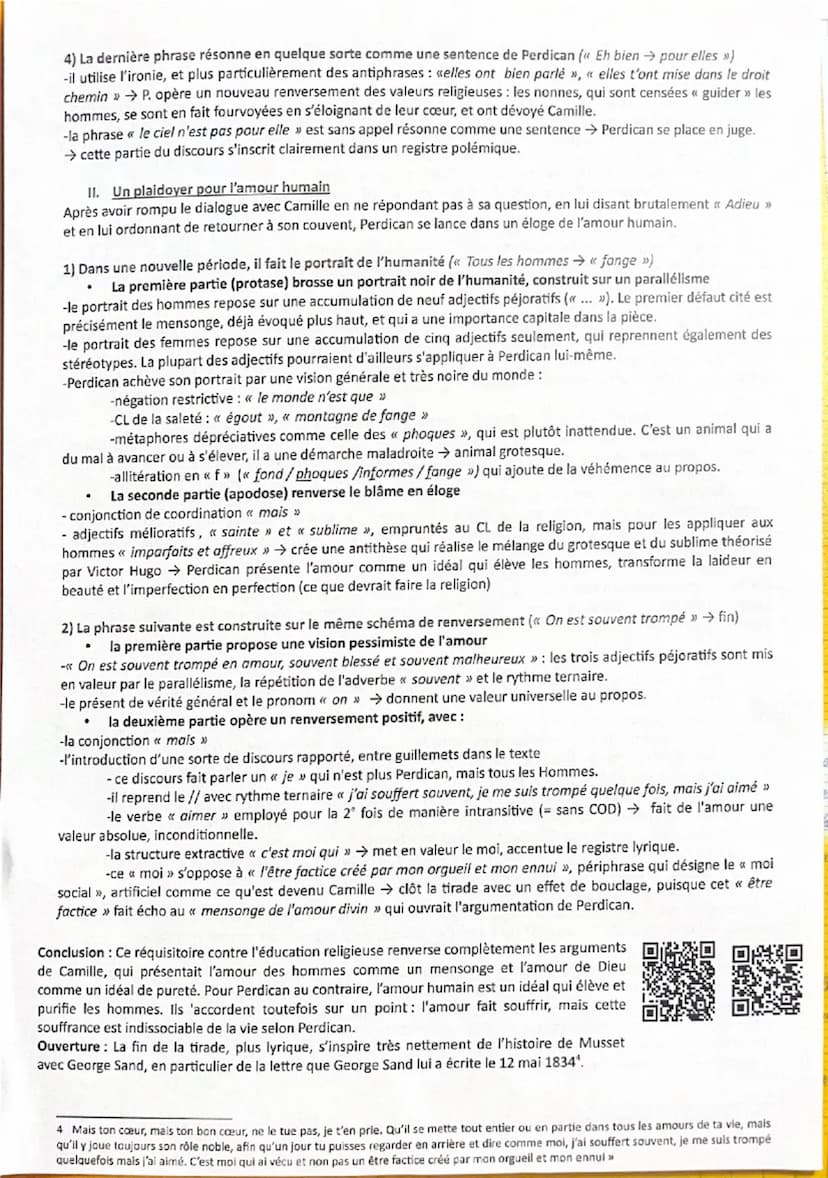 Texte bac 1: la vision de l'amour de Perdican (acte II, scène 5)
[Le jour de l'oral, bien respecter les 4P de l'introduction]
L'extrait à co