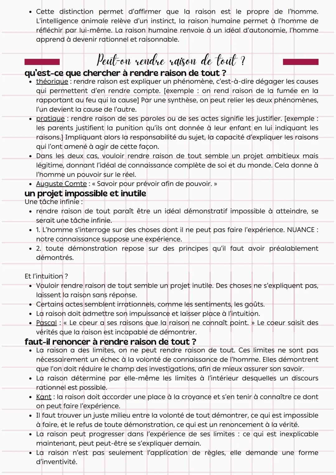 Philosophie
définitions
:
La raison
capacité qu'a l'homme de formuler des jugements mais aussi
de faire la différence entre le vrai et le fa