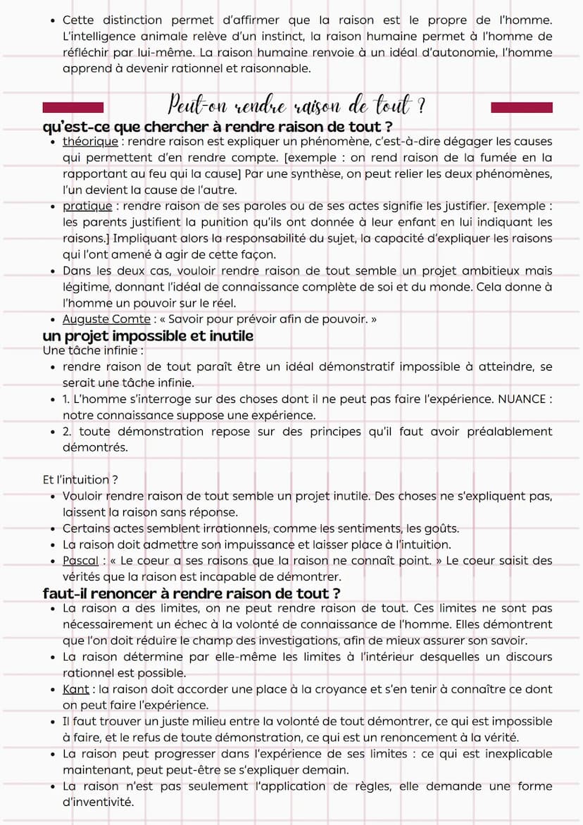 Philosophie
définitions
:
La raison
capacité qu'a l'homme de formuler des jugements mais aussi
de faire la différence entre le vrai et le fa