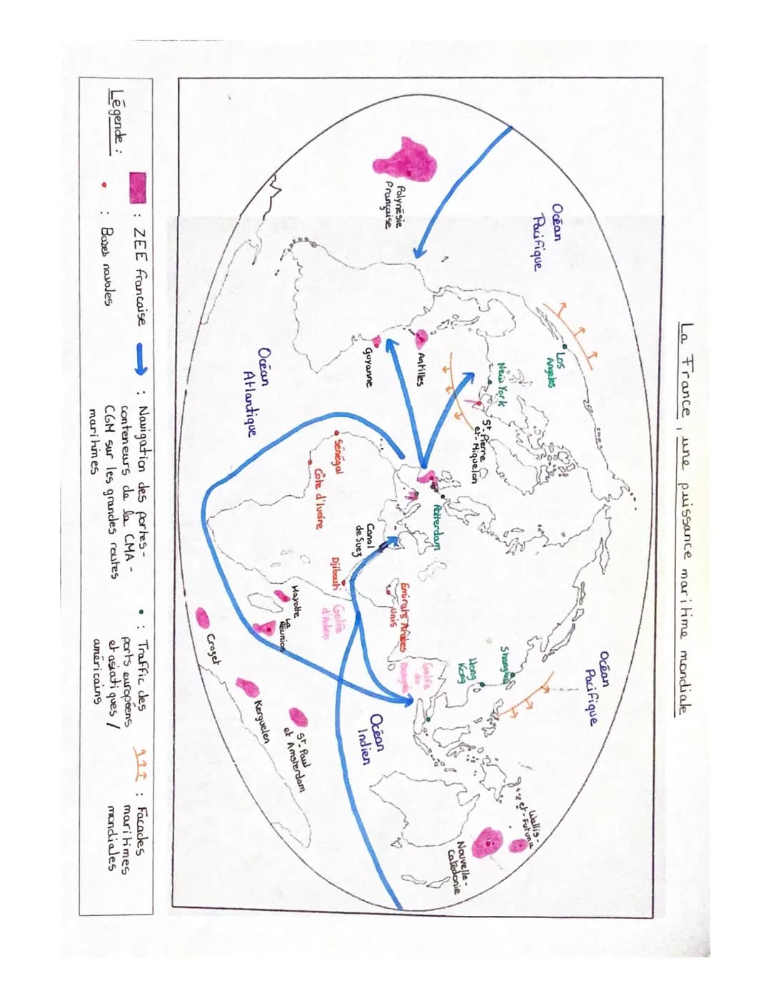 Légende :
Océan
Pacifique
Polynésie
française
La France
: ZEE francaise
: Bazes navales
Los
Angeles
New York
Antilles
Guyanne
Ocean
1
une pu