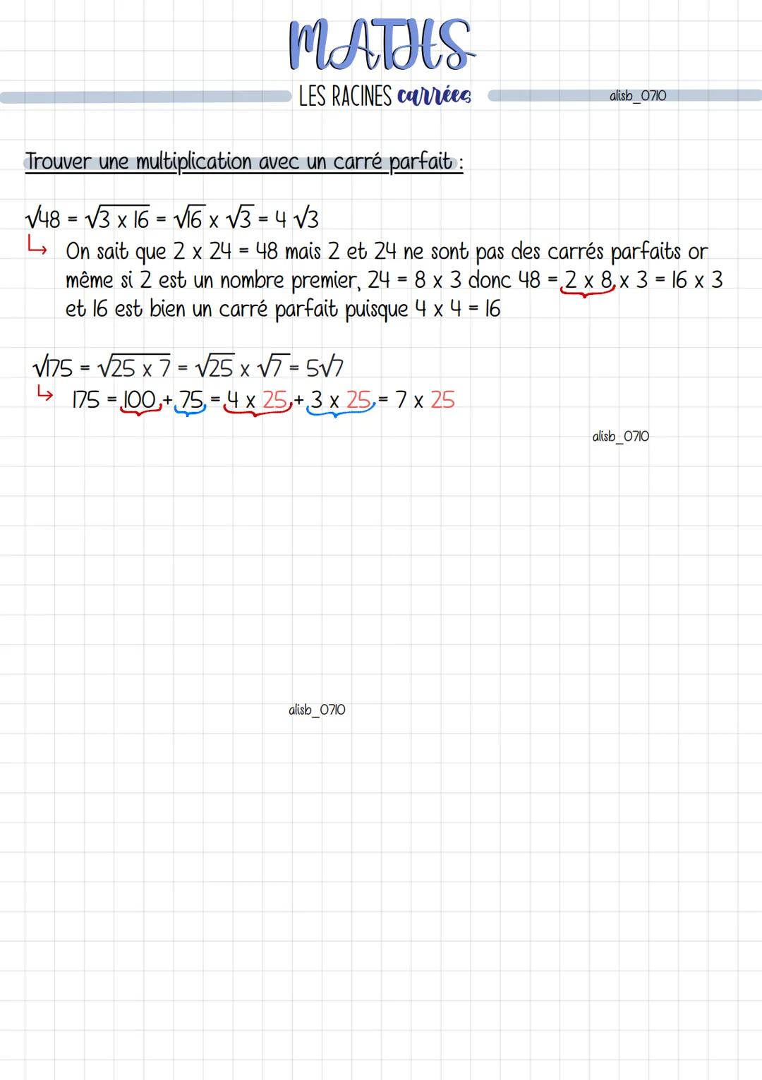 MATHS
LES RACINES carrées
rrrrr
√16 = 4
√25=5
Vo = 0
√1-1
√4=2
√9 = 3
√36 = 6
√49 = 7
√64 = 8
√81 - 9
=
✓100 = 10
√121 = 11
ross
√144 = 12
√