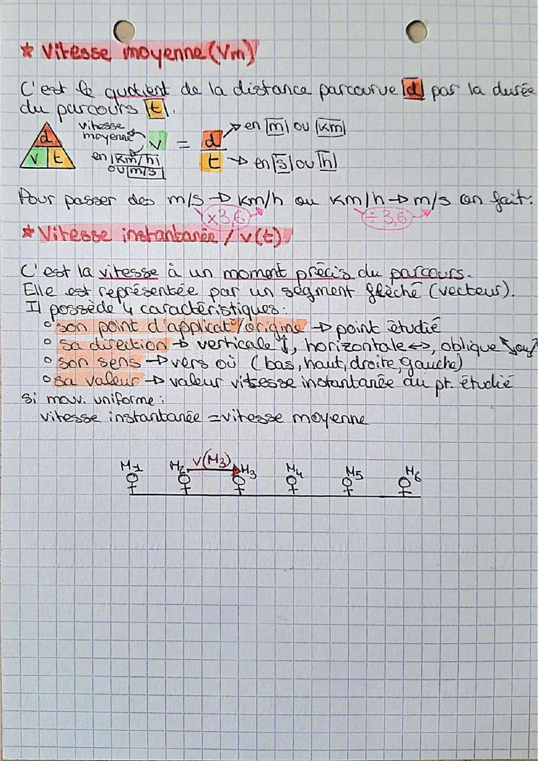 P.-Chimie LE MOUVEMENT Chap 3
* Paramètres à définir pour décrire le mouvement d'1 dijet
• référentiel d'étude
O objet par rapport auquel on