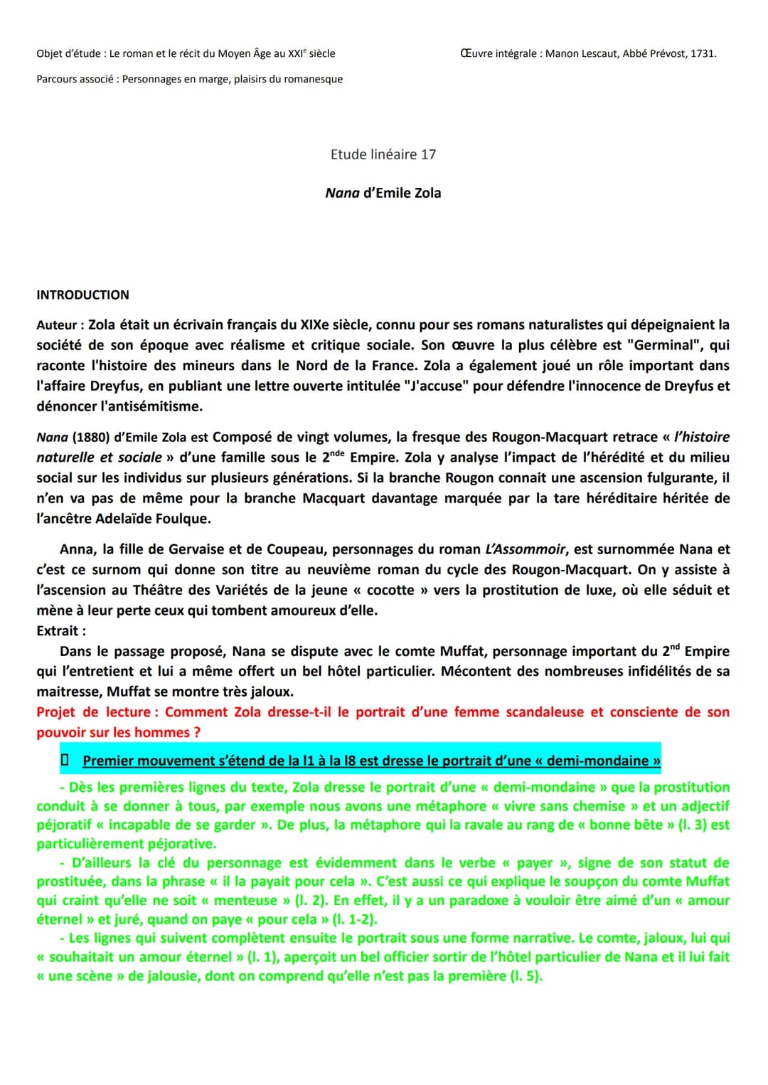 Objet d'étude : Le roman et le récit du Moyen Âge au XXIe siècle
Parcours associé : Personnages en marge, plaisirs du romanesque
INTRODUCTIO
