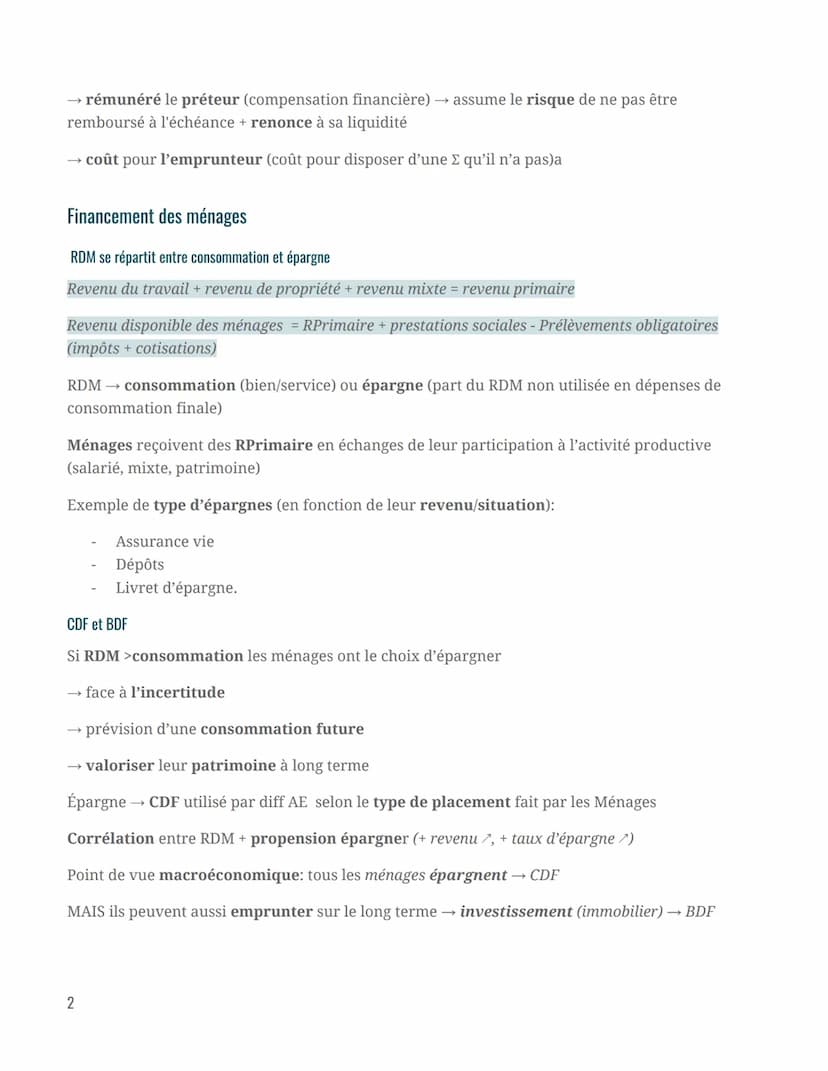 Principes du financement
Besoin et capacité de financement
Financement économique= ensembles des mécanisme par lesquels les agents éco vont 