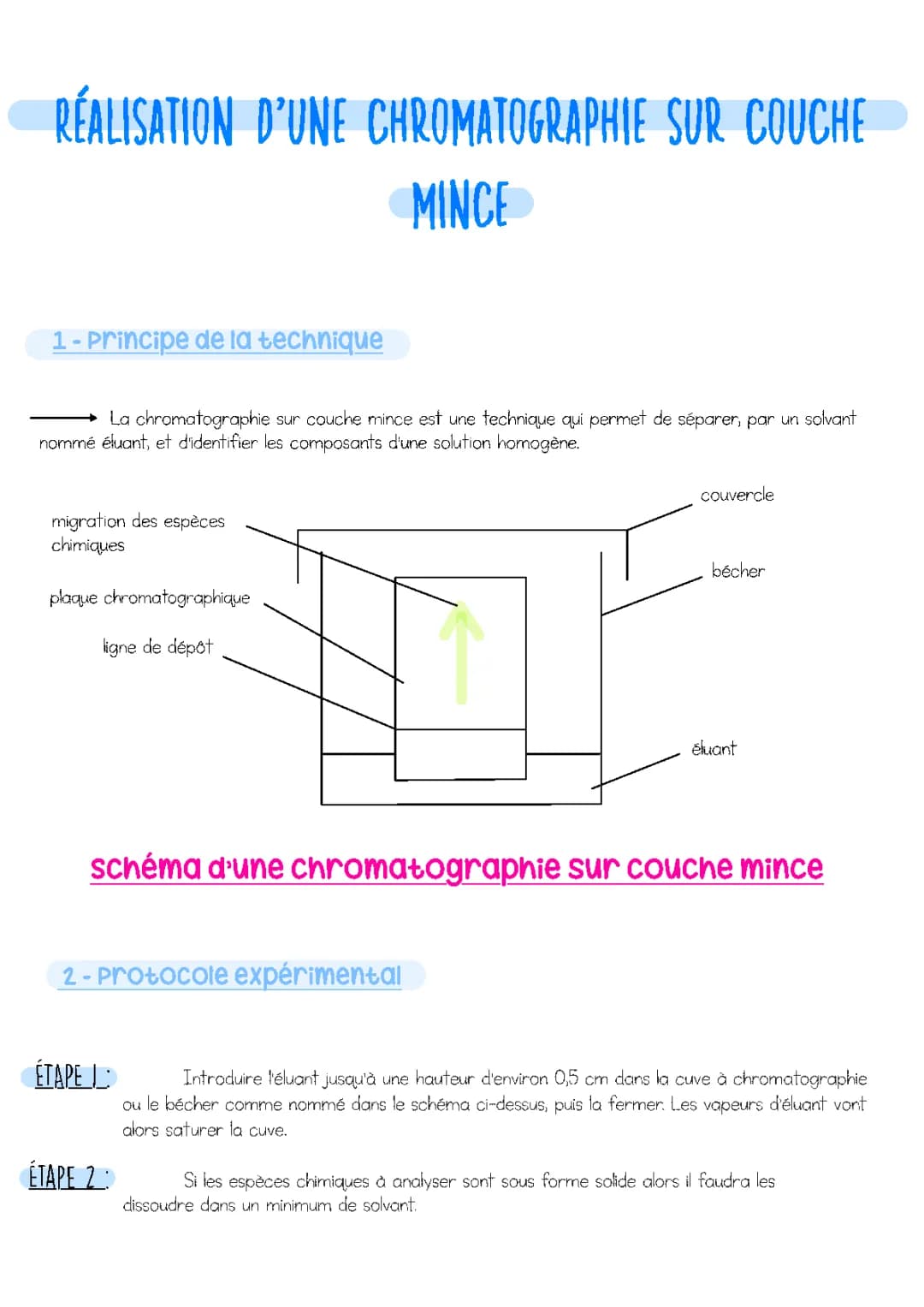 Chromatographie sur Couche Mince: TP Corrigé et Schéma PDF