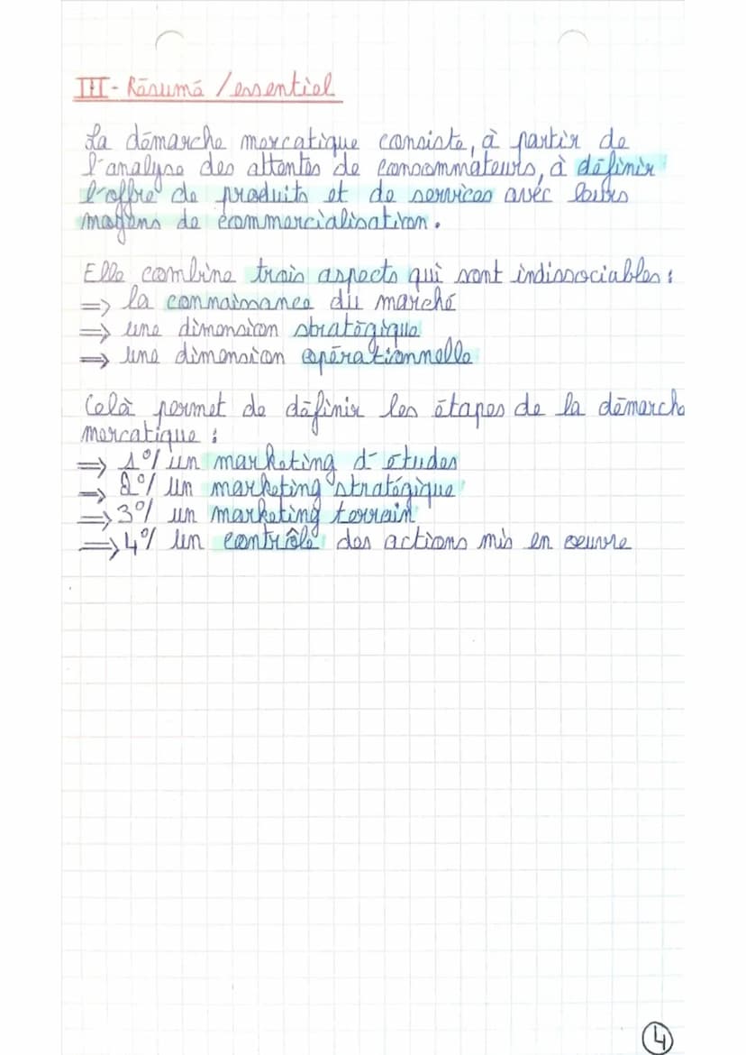 I- Définition
La démarche mercatique consiste à partir de l'ama-
·lyse des attentes de consommateurs, à définir
I offre de biens et de servi