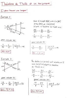 Know le théorème de Thalès (fiche brevet maths n°2) thumbnail