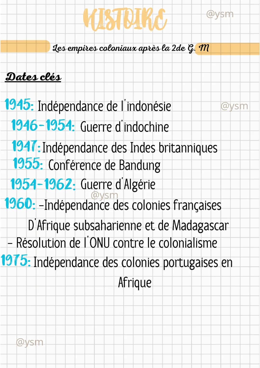 histoire : les empire coloniaux 
