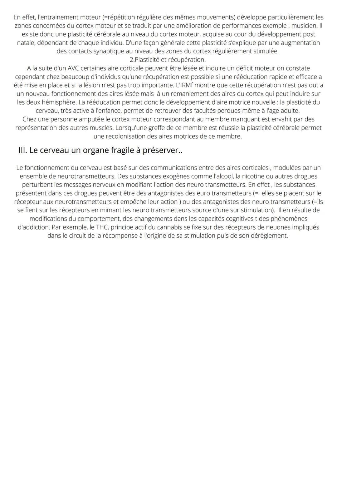 La commande volontaire
Partie 2 du chapitre neurologie
Spe SVT terminale
II. Cerveau et mouvement volontaire.
A. Les cellules du cerveau.
Le