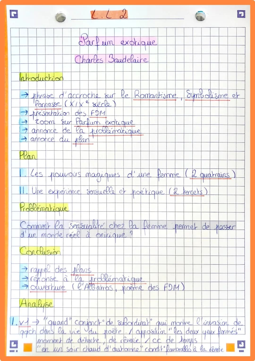 2.12
Parfum exprique
Charles Baudelaire
Introduction
→ phrase d'accroche sur le Romantisme, Simb disme et
Parnasse (XIXe siècle)
→ presentat