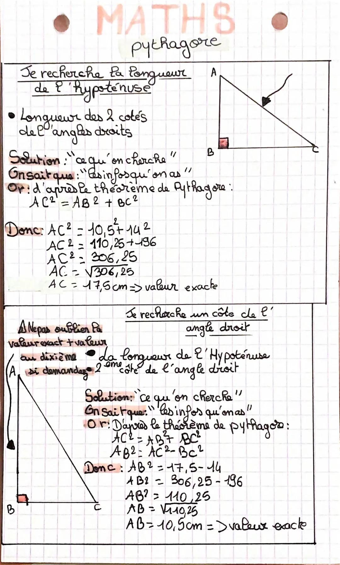 MATHS
pythagore
Je recherche la longueur A
de l'hypoténuse
Longueur des 2 cotés
de l'angles droits
11
Solution: "ce qu'on cherche
Onsait que