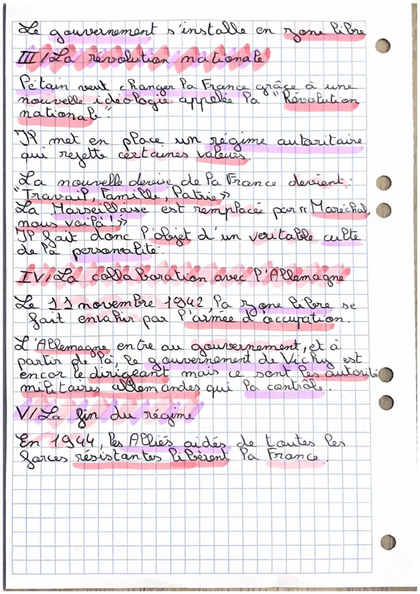 Histoire Le régime de Vichy
Il Les dates clées
• Entrée en guerre de Pa France : 3 sept 1939
• Invasion Allemande: 10 mai 1940
•
Le général 