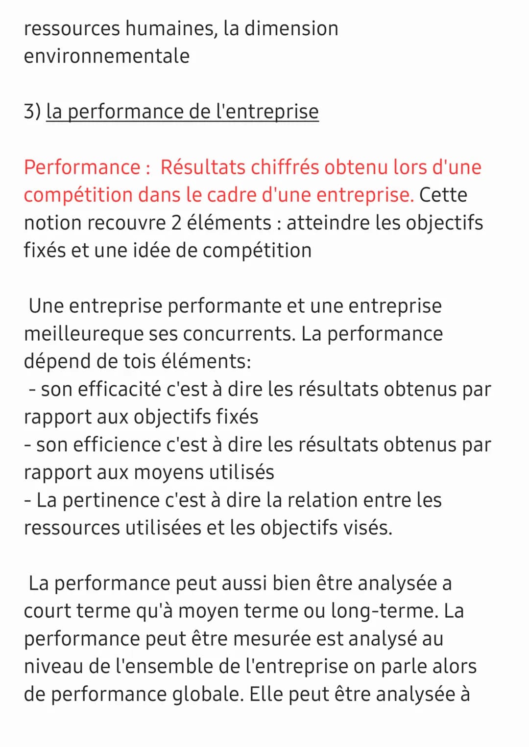 Chapitre : la finalité de l'entreprise et la
performance
1) Finalité » But > objectif
La finalité de l'entreprise: c'est la raison d'être de