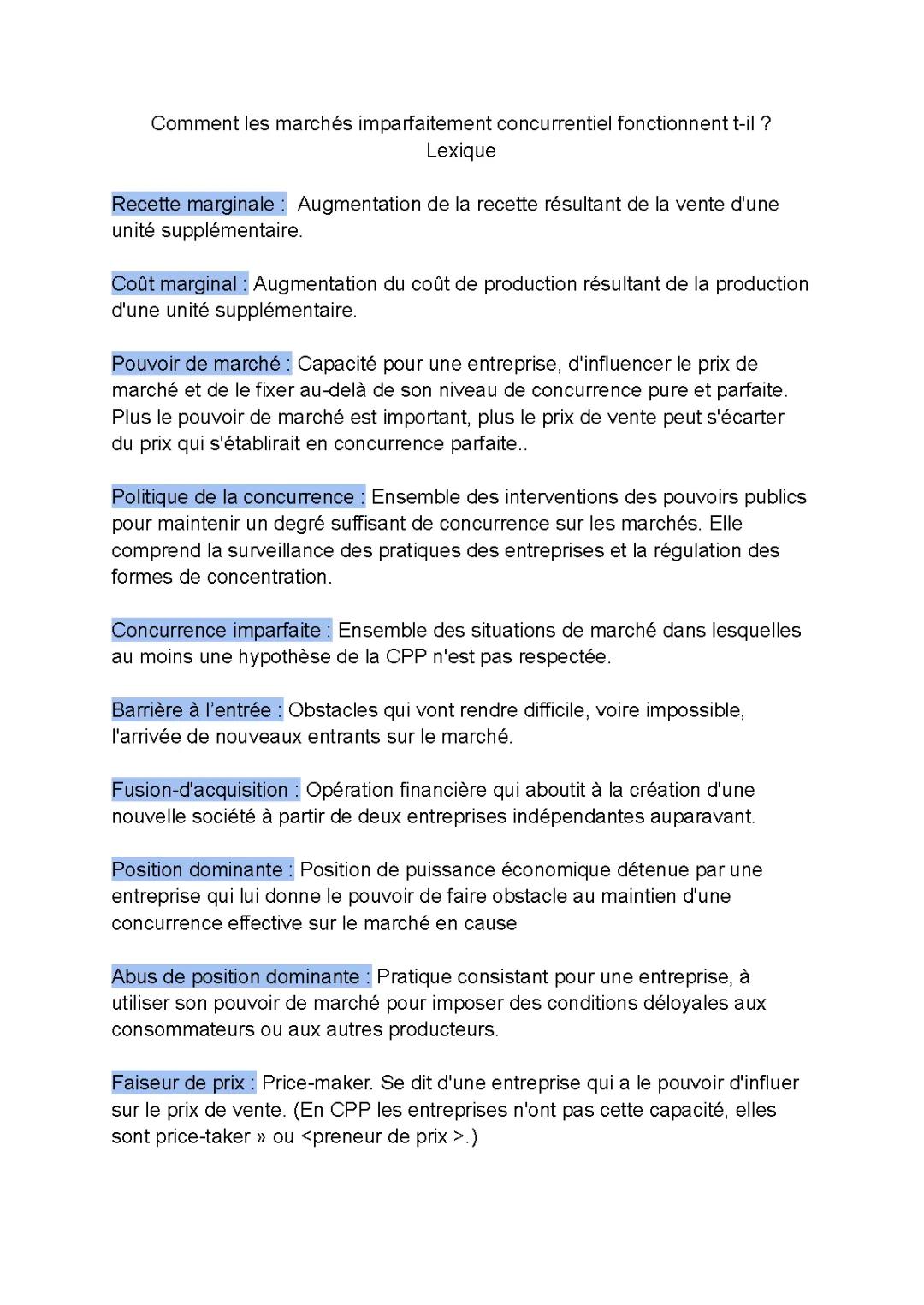 Comprendre le fonctionnement des marchés imparfaitement concurrentiels et les monopoles