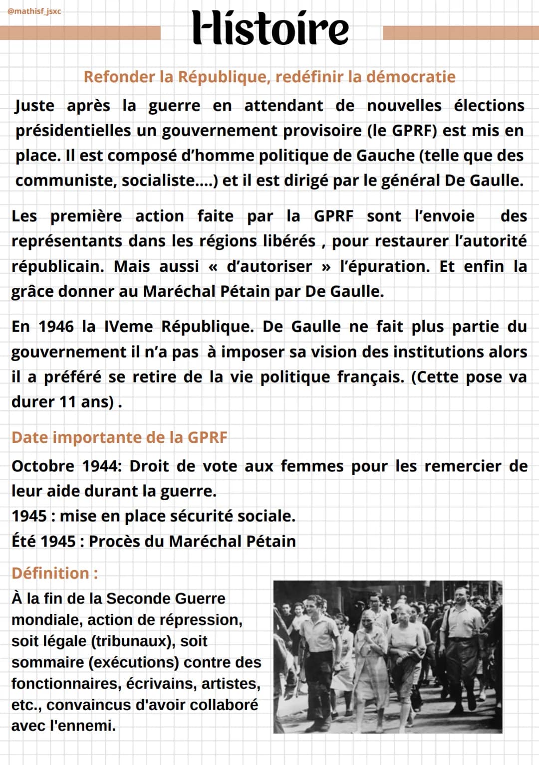 @mathisf_jsxc
Histoire
Refonder la République, redéfinir la démocratie
Juste après la guerre en attendant de nouvelles élections
présidentie