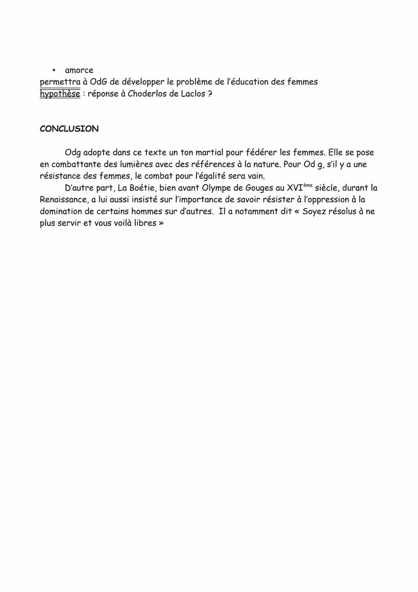LITTÉRATURE D'IDÉE
Extrait du Postambule de la DDFC
INTRODUCTION
La DDFC est un recueil de textes écrit par OdG et publié en 1791. OdG y fai