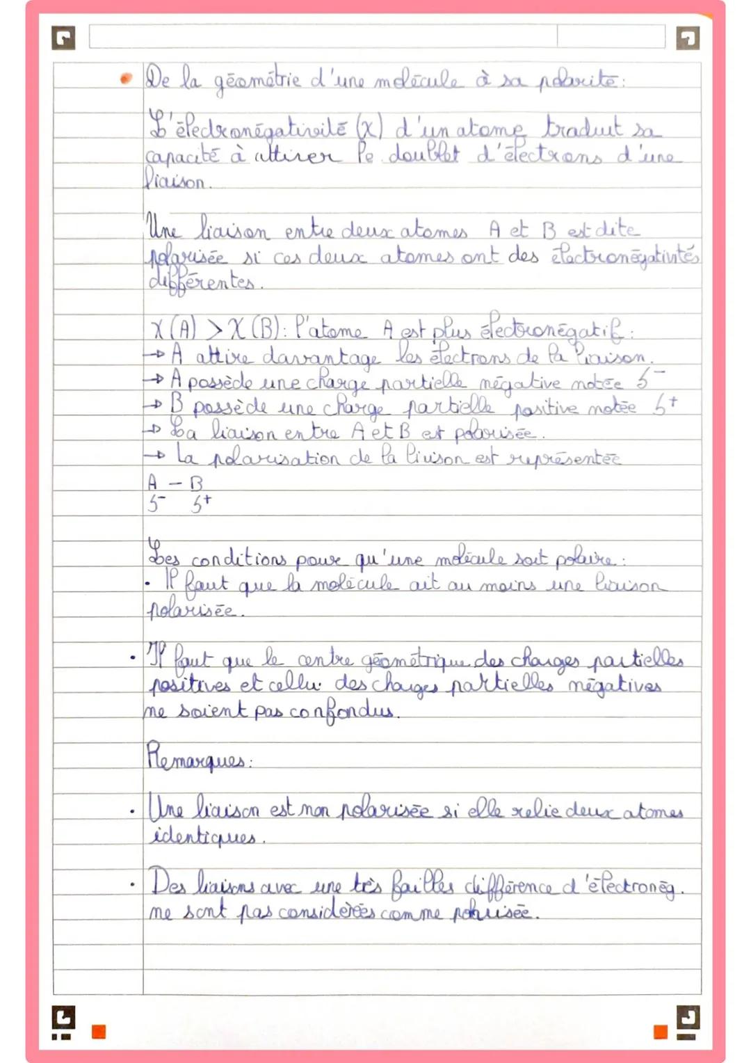 I
Physique - Chimie : évaluation - fiche révision
• Chapitre 8-De la structure à la polarité d'une
entité chimique.
1. Rappels de seconde.
t