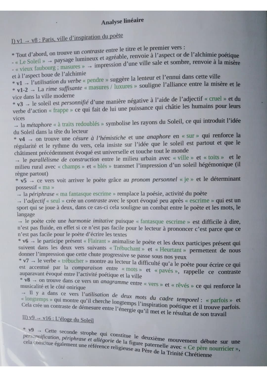 Projet de lecture : Quel est le liom qui unit le Soleil au poèto ?
na
Mouvements : @vl+v8 Paris, ville d'inspiration du pooto
(FD
L'olege du