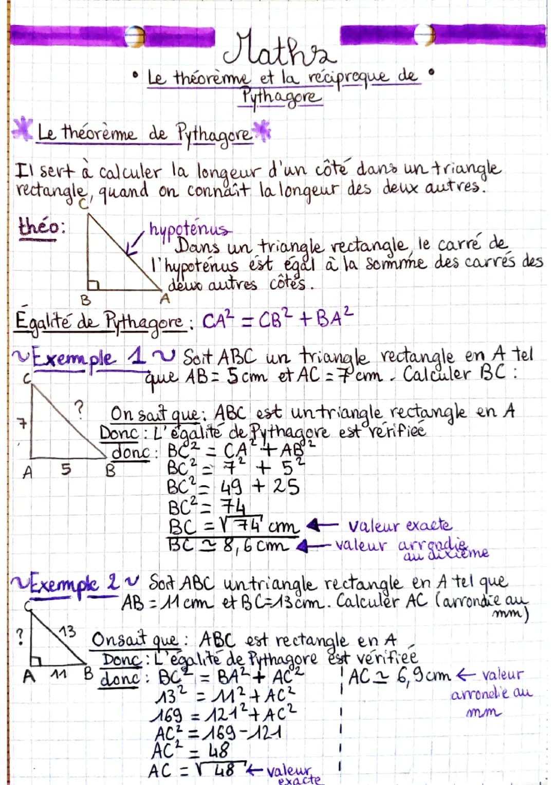 Apprends à Calculer les Côtés d'un Triangle Rectangle avec Pythagore