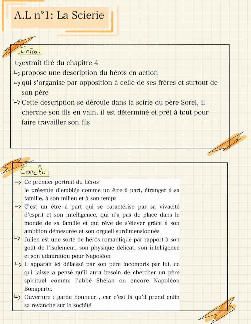 A.L n°1: La Scierie A.L n°1: La Scierie
Intro:
L>extrait tiré du chapitre 4
L> propose une description du héros en action
L> qui s'organise 