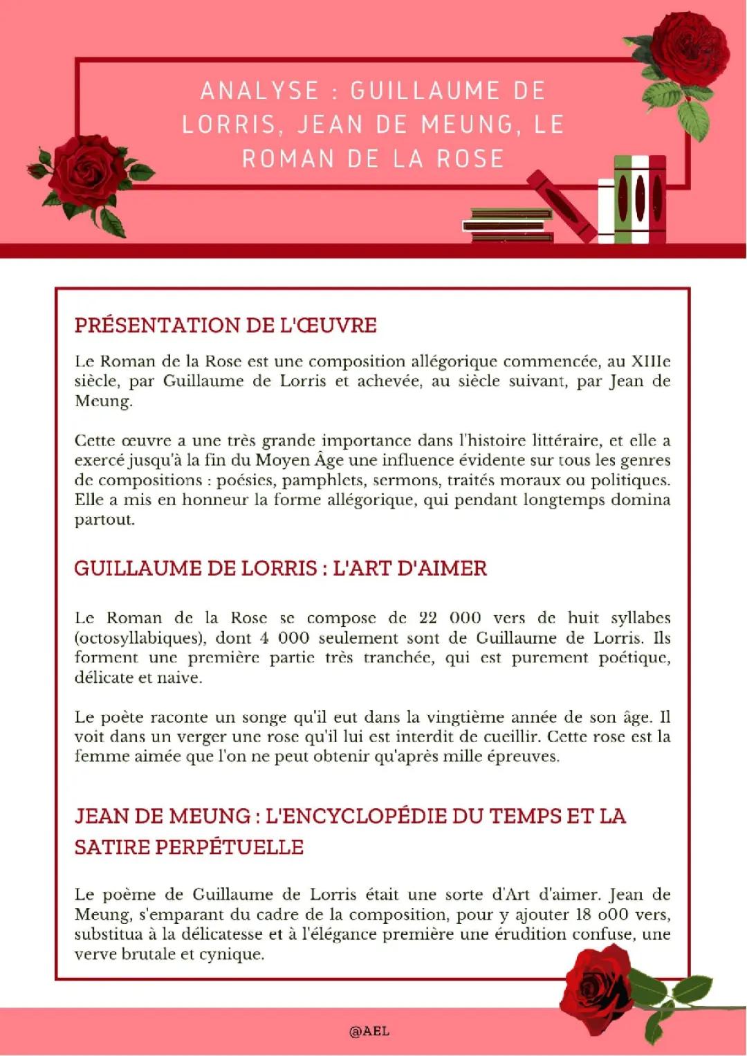 Le Roman de la Rose : Résumé, Extraits et Analyse pour les Jeunes