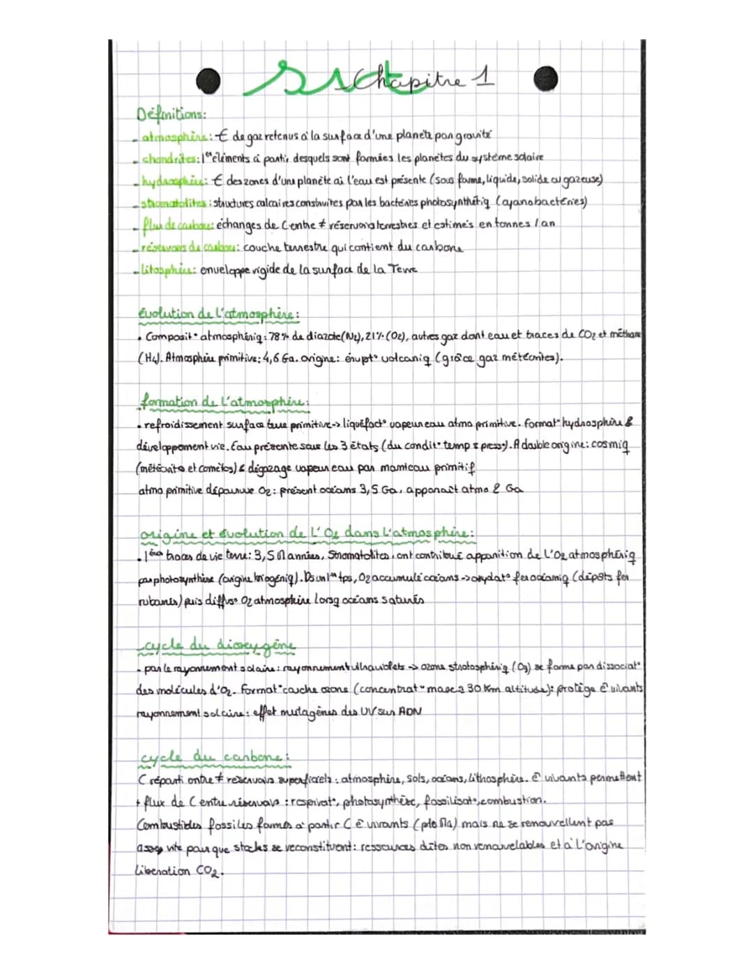 Fiche de Révision SVT: Biodiversité et Atmosphère Terrestre