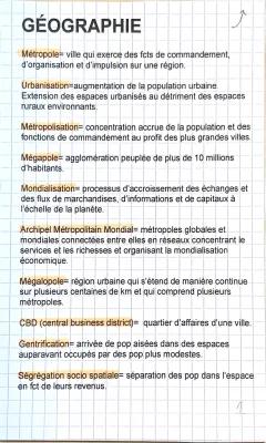 Know fiche de révision de géographie sur l’urbanisation, la metropolisation et la mondialisation 1ÈRE PARTIE thumbnail