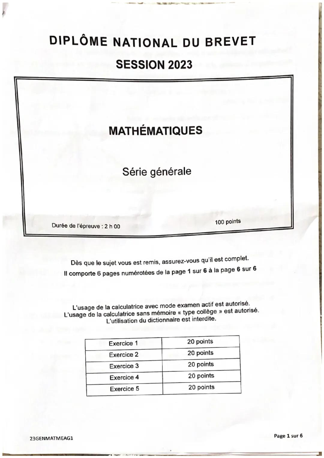 Comment avoir une bonne note au brevet de maths 2023 ? Découvre les sujets et corrigés