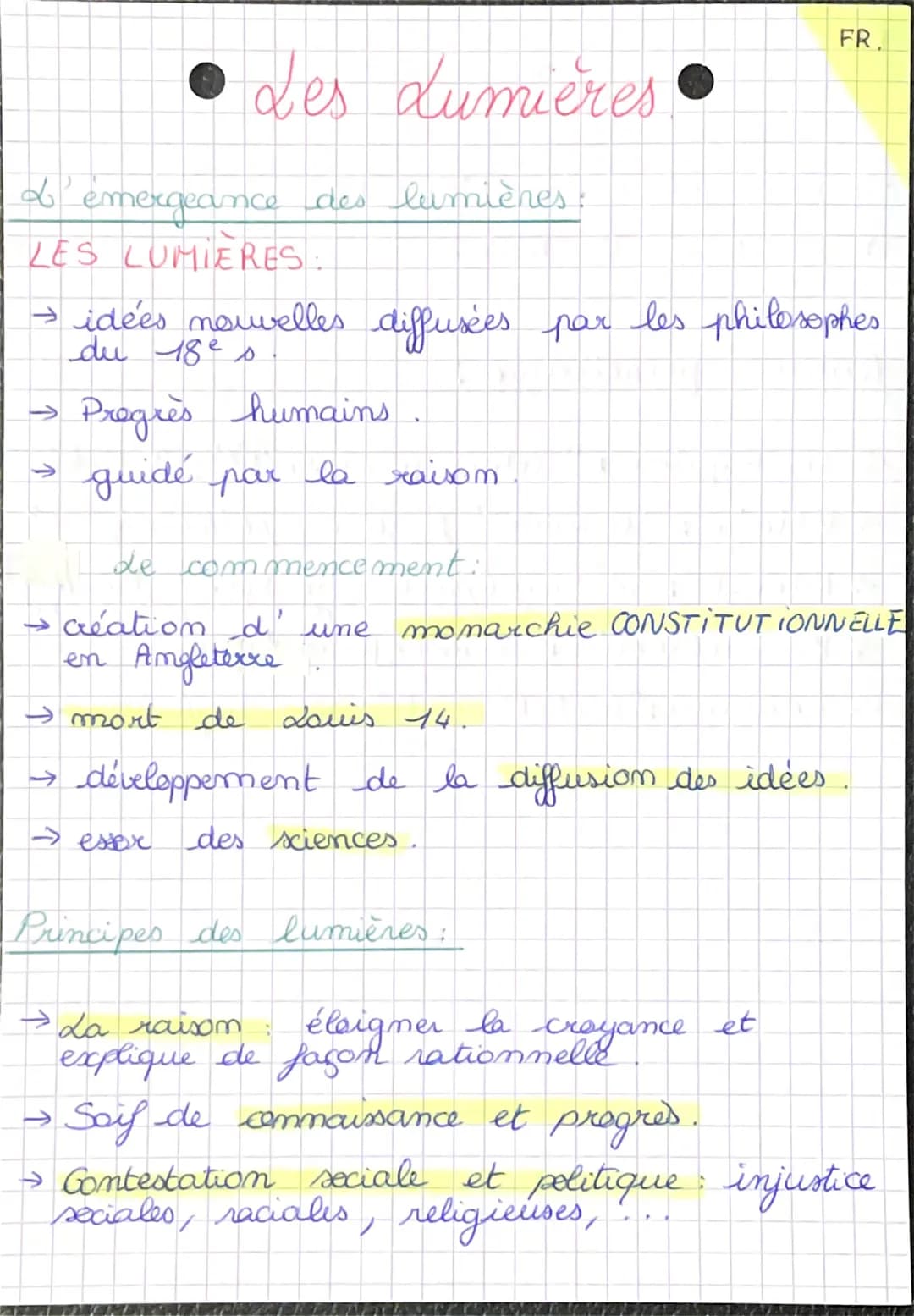 of emergeance des lumières:
LES LUMIÈRES
↑
→idées nouvelles diffusées par les philosophes
• Les Lumières
م 182 سلام
个
Pregrès humains
guidé 