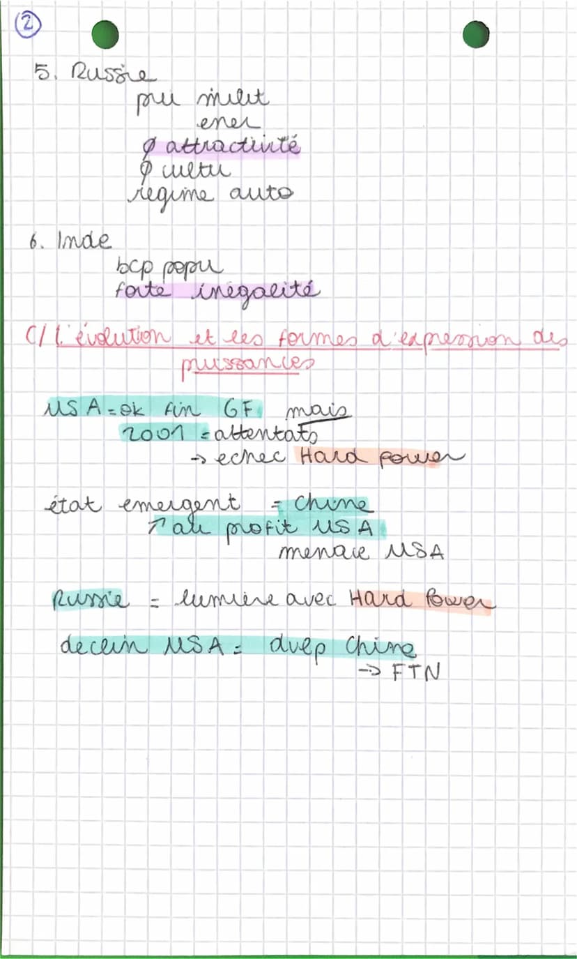 Ⓒ
analyser les dymamiques.
des puissances internationales
A/ Les caractéristiques de la puissance a
l'échelle internationale aja
puissance =