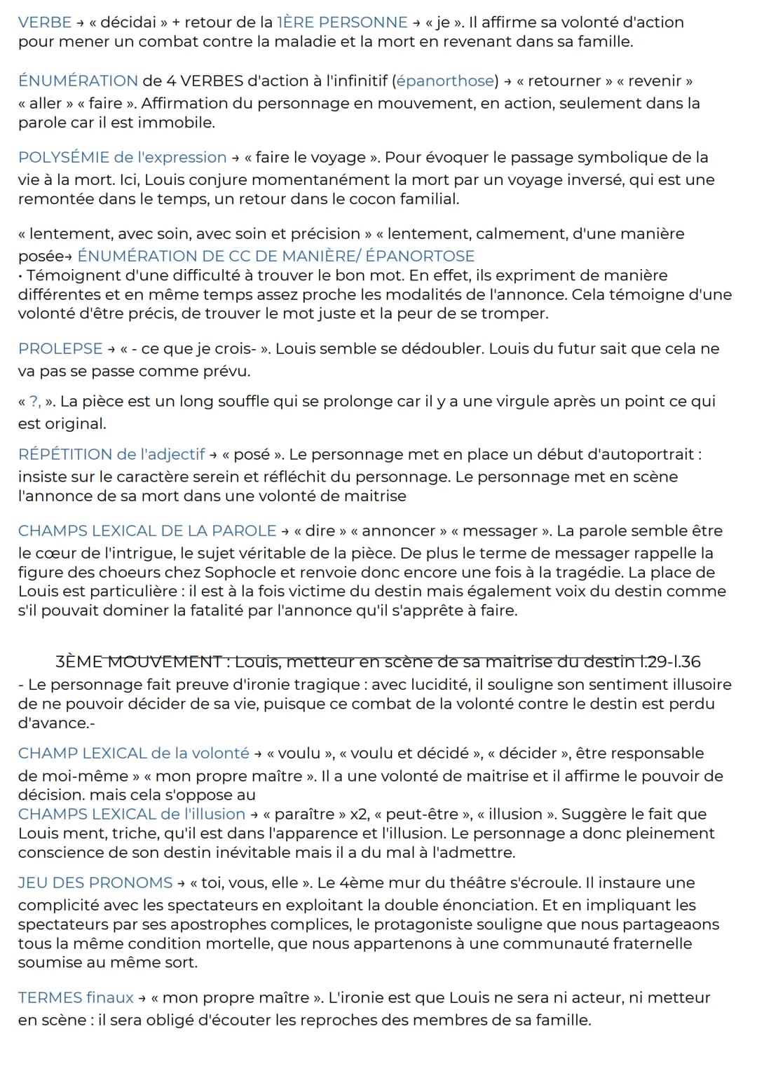 français
ANALYSE LINÉAIRE
Jean-Luc Lagarce, Juste la fin du monde, Prologue, 1990
Les déclarations d'un homme déjà mort 1.1 à l.14
II_ La dé