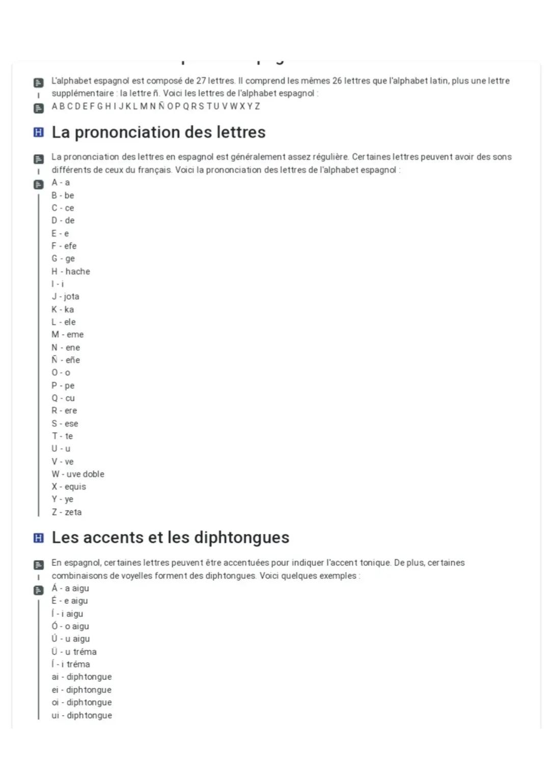 L'alphabet espagnol: Lettres et prononciation 1