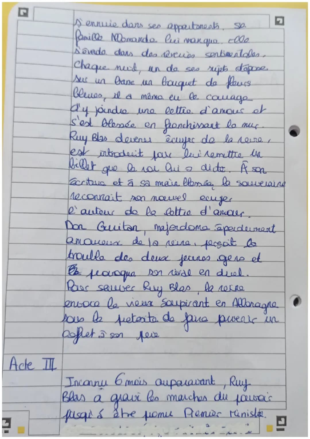 Resume Ruy Blas
Acte
Acte I
Acte II
par
Acto
t
Dom Salluste are vengeance contie
Ra Reire pour l'avoir condonne
Don Pasar
à l'escil. Son cou