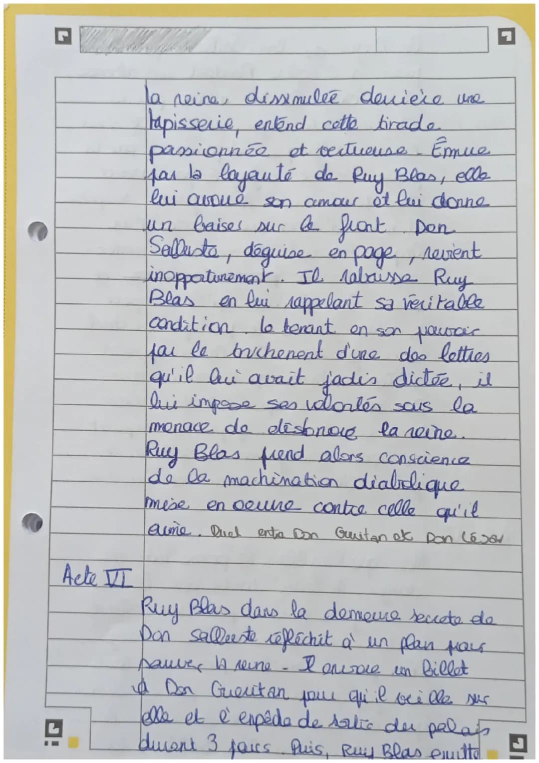 Resume Ruy Blas
Acte
Acte I
Acte II
par
Acto
t
Dom Salluste are vengeance contie
Ra Reire pour l'avoir condonne
Don Pasar
à l'escil. Son cou