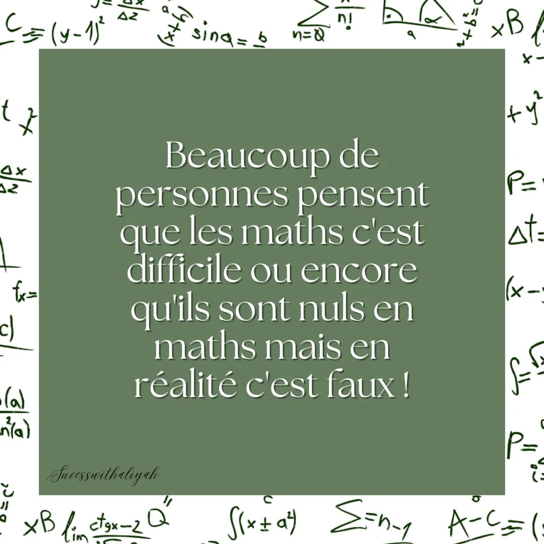 Jes
MATHS
c'est trop facile !
Sucesswithaliyah _C_=_=(y-1)²
tz
Ax
1
fx=
c)
• (a)
_n²(a)
N
(1+x)
sing = b
Sucesswithaliyah
• XB li ctgx-2 Q
n