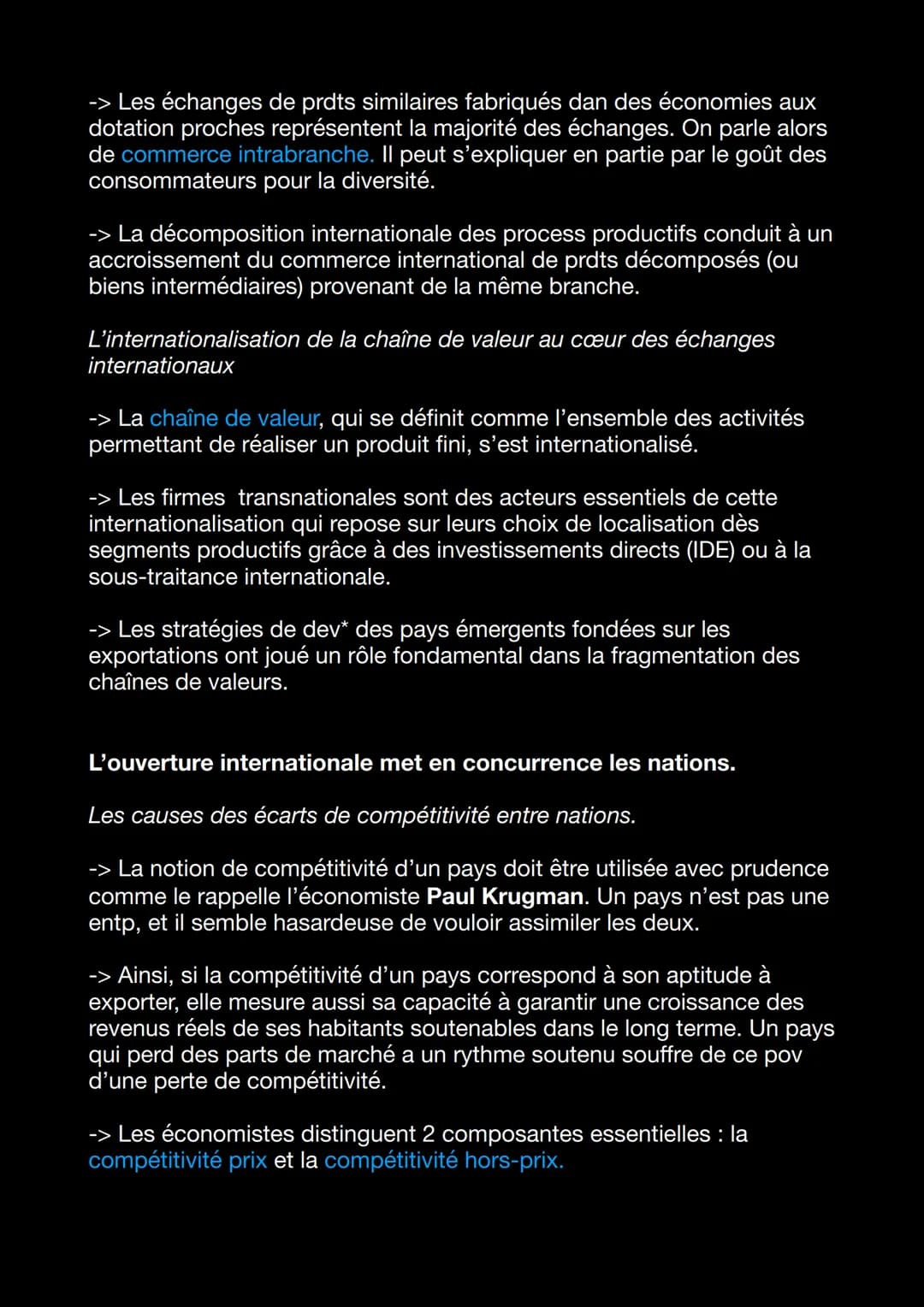 Chapitre 1 : Quels sont les fondements du
commerce international ?
Certains facteurs expliquent la progression des échanges
internationaux.
