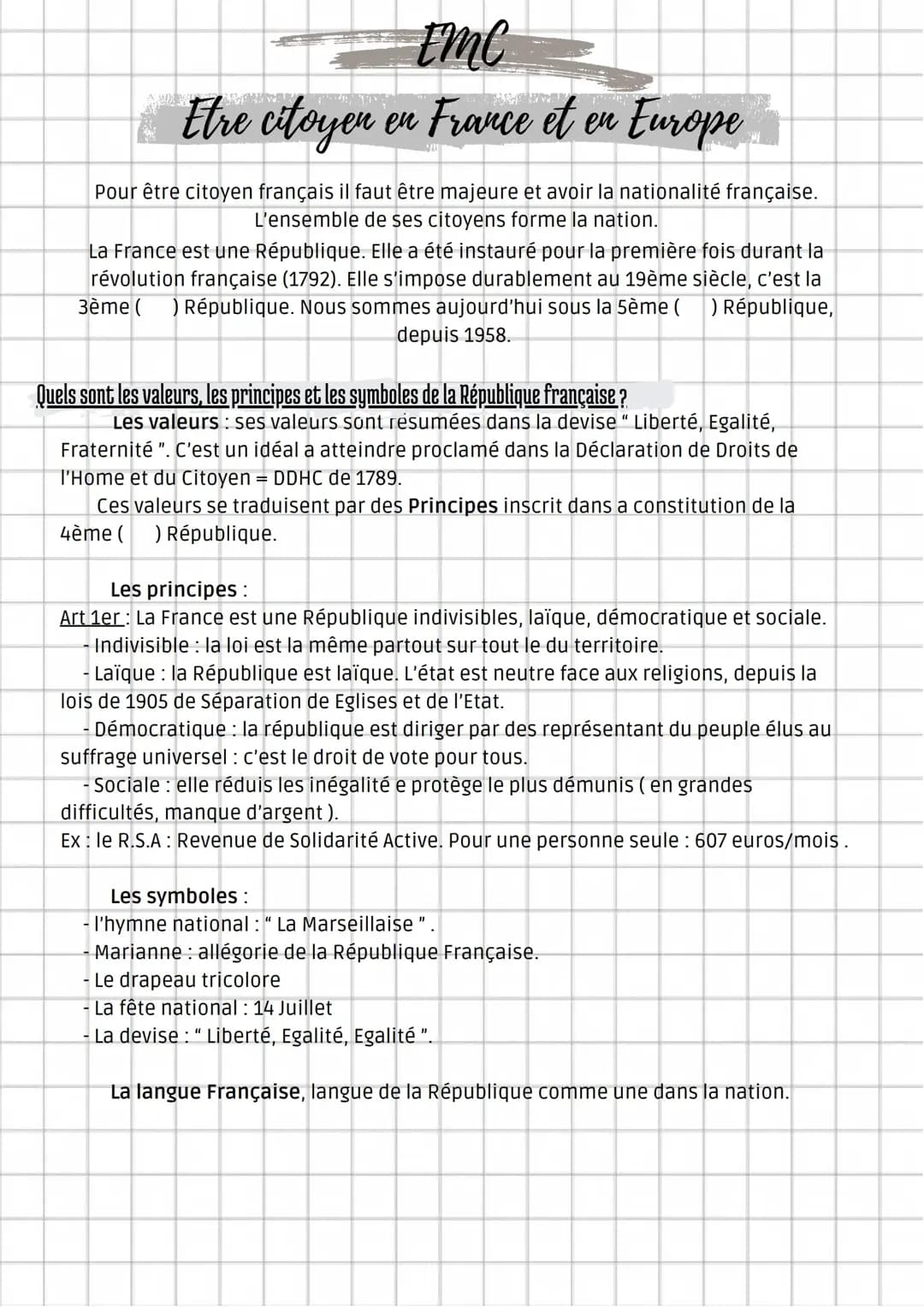 Etre citoyen en France et en Europe