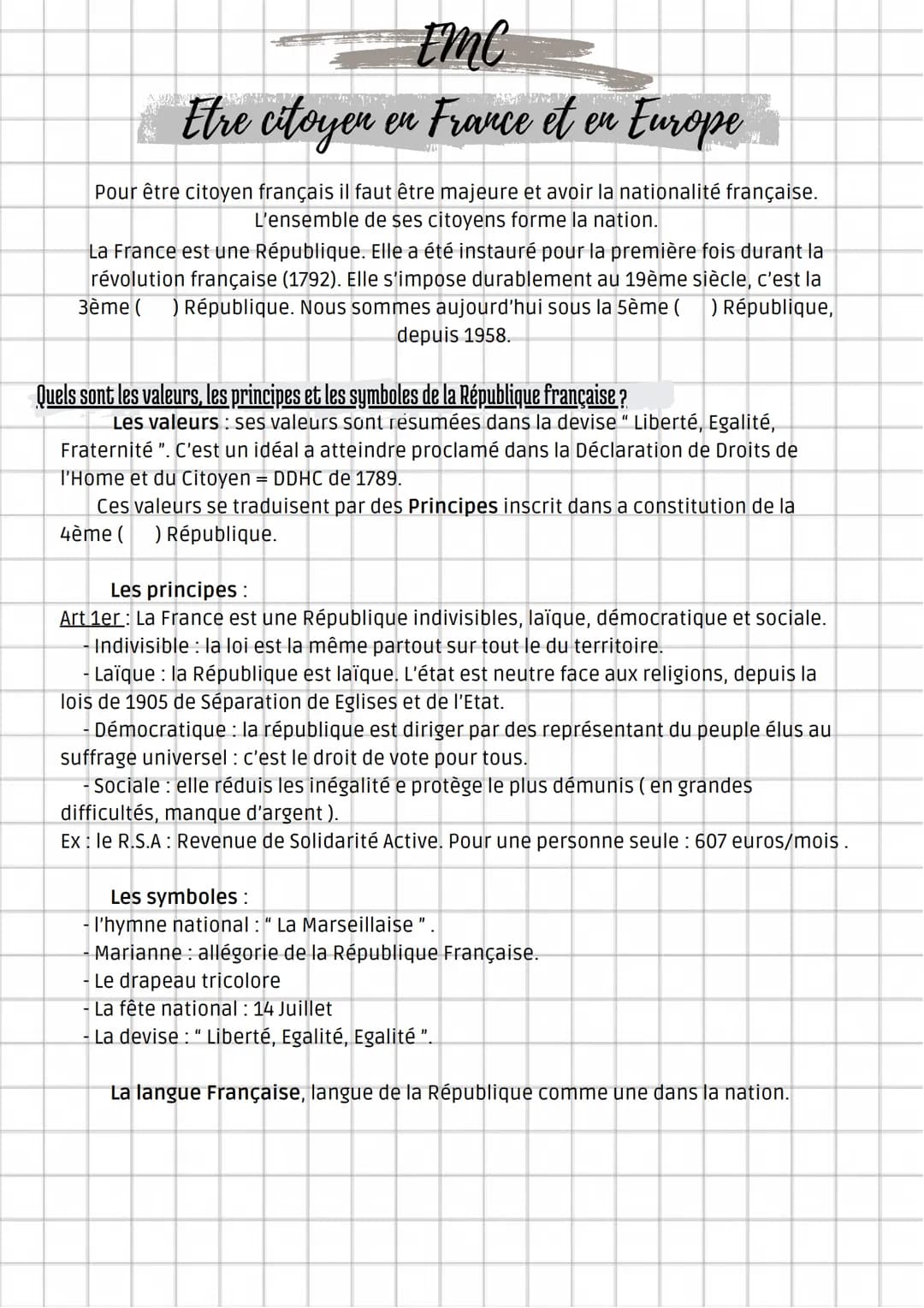 EmC
tode
Etre citoyen en France et en Europe
Pour être citoyen français il faut être majeure et avoir la nationalité française.
L'ensemble d