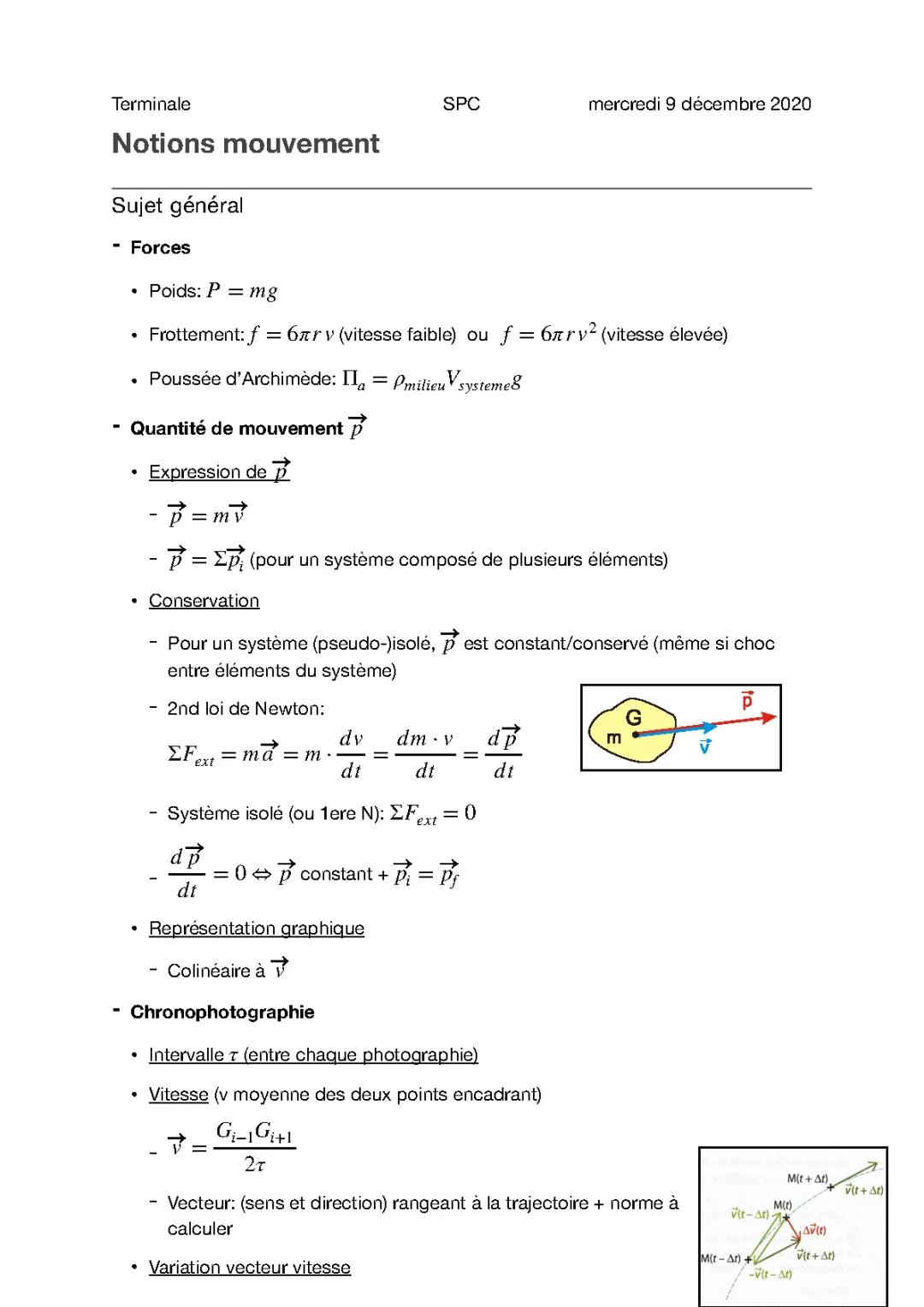 Cours simple sur le Mouvement et les Lois de Newton pour le Lycée