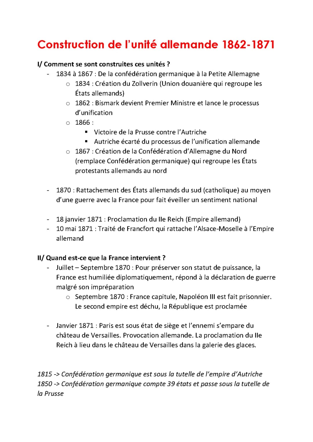 La construction de nouveaux États, l’Allemagne et l’Italie