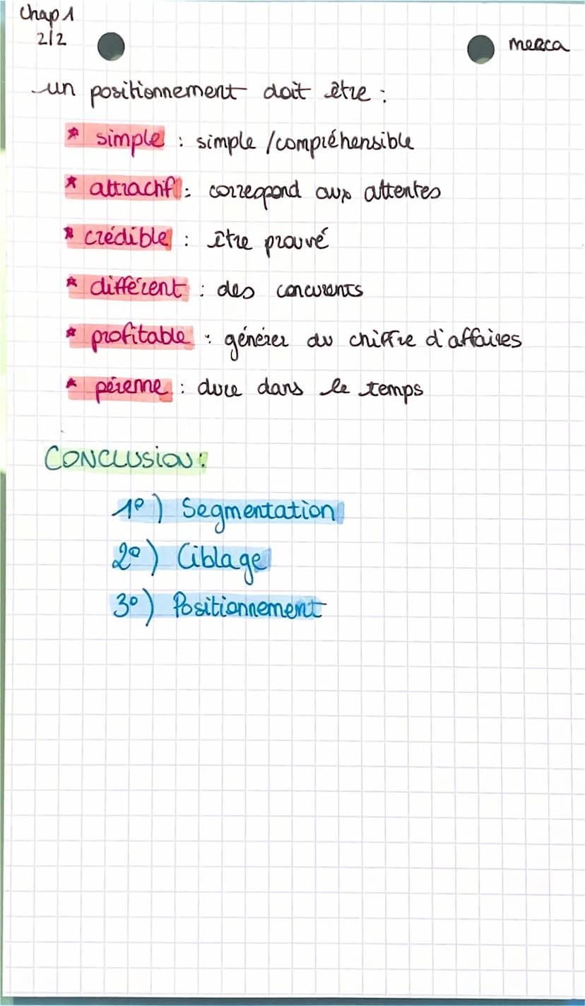 chap 1
112
Les choix possible de l'offell merca
segmenter le marché consiste à identifiee
ou sein de la demande globale, des groupes
de clie